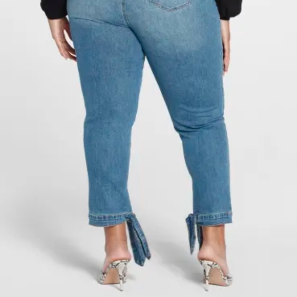 Fashion to Figure Denim - Fashion to Figure High Rise Skinny Jeans With Ankle Ties Size 22